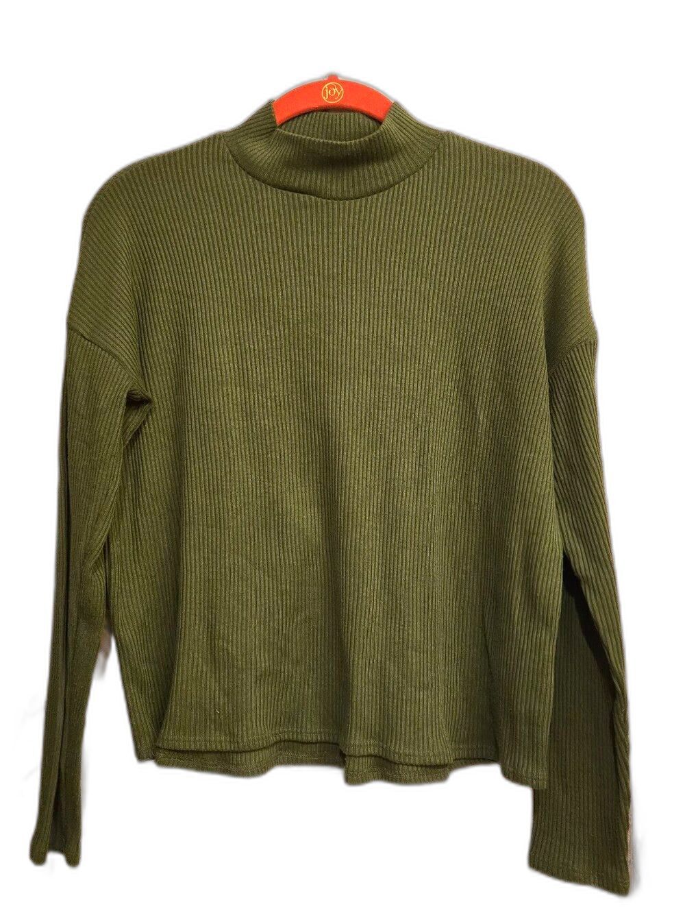 H&M Divided Olive Ribbed Mock Neck Women's Sweater Top Size: XS Urban Causal